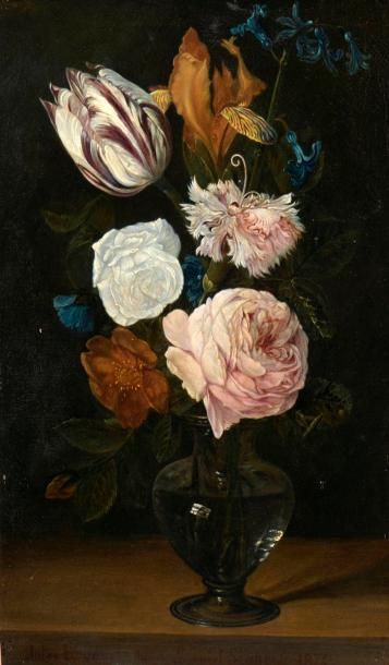 null Jules RAVENEL d'après Daniel SEGHERS (1590 - 1661).

Bouquet de fleurs sur un...