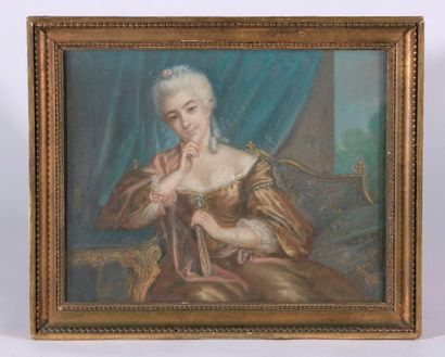 École du XVIIIe siècle.

Portrait de femme...