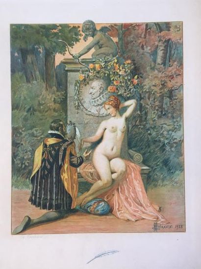 null Edmond MALASSIS (act.c.1885 - c.1940).

Neuf gravures érotiques en couleurs...