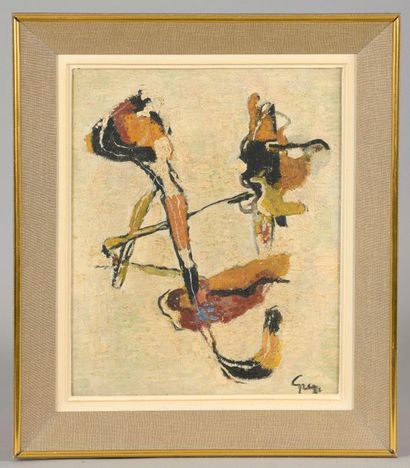 null Gino GREGORI (Milan, 1906 - Paris, 1973).

Composition abstraite.

Acrylique...