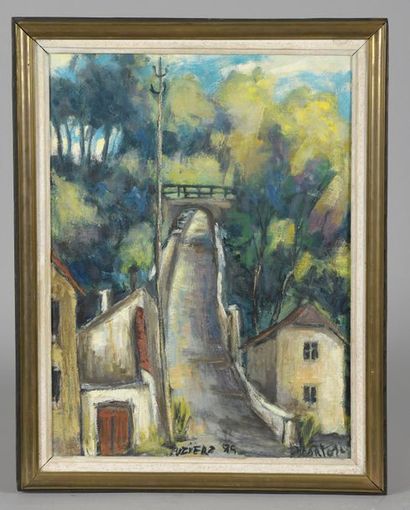 null Elie PESATORI (Italie, 1923 - 2000).

Paysage des Yvelines au pont.

Huile sur...