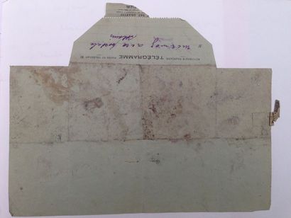 null Deux télégrammes adressés à Jean MERMOZ : un télégramme manuscrit des Postes...