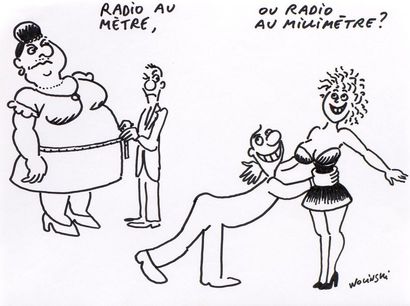 null WOLINSKI (Tunis, 1934 - Paris, 2015).

Campagne publicitaire Europe 1, "Radio...