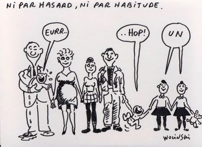 null WOLINSKI (Tunis, 1934 - Paris, 2015).

Campagne publicitaire Europe 1 , "Ni...