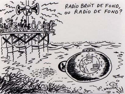 null WOLINSKI (Tunis, 1934 - Paris, 2015).

Campagne publicitaire Europe 1, "Radio...