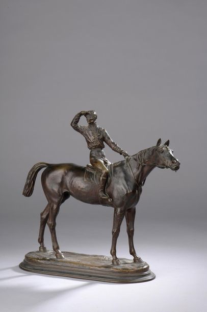 null Jules MOIGNIEZ (1835 -1894).



Jockey avant la course.



Bronze à patine brune...