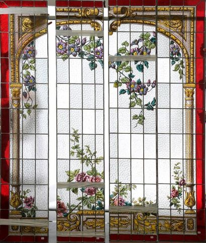null Charles CHAMPIGNEULLE (1853 - 1905).

Vitrail, en quatre vantaux en verre teinté...