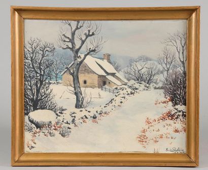 null Émile ROLLIER (XXe siècle).



Paysage d'Auvergne sous la neige.



Huile sur...