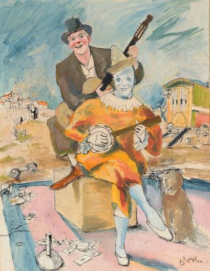 null Arthur FILLON (1900 - 1974).



Clowns musiciens. 



Encre, aquarelle et gouache...