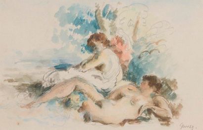 null Paul-Elie GERNEZ (Onnaig, 1888 - Paris, 1948).



Femmes nues allongées. 



Deux...