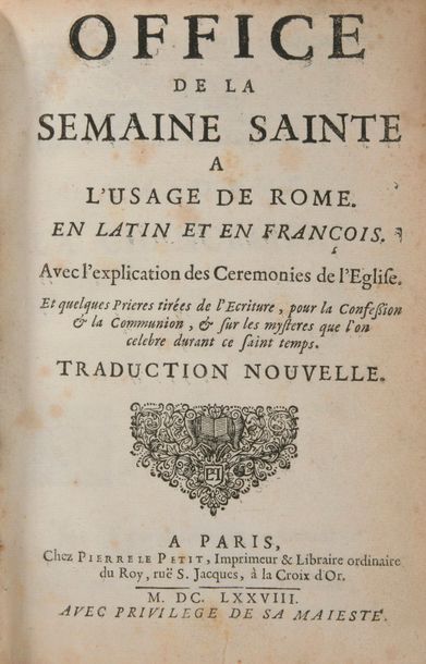 null [SEMAINE SAINTE]. Office de la Semaine Sainte a l'usage de Rome, en latin et...