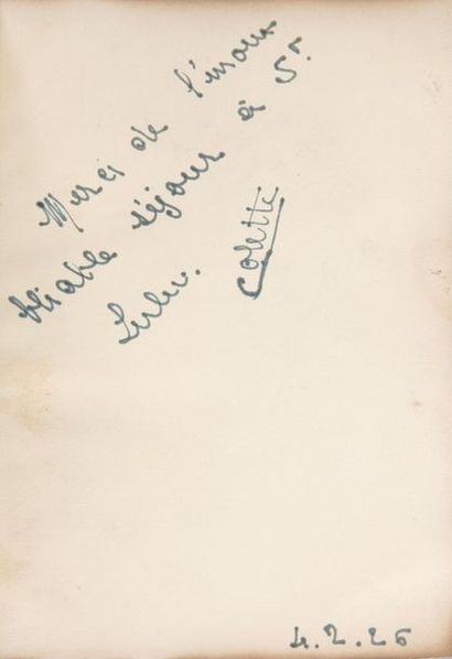 null COLETTE. La Retraite sentimentale. Bruxelles, Éditions de la Chimère, 1922....