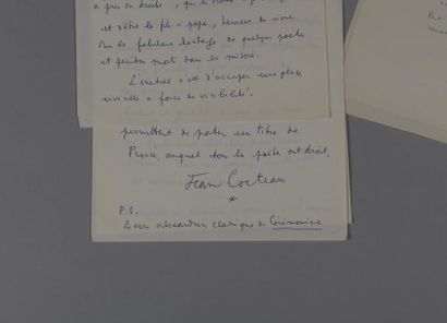 null Jean COCTEAU (1889-1963). MANUSCRIT autographe signé, L’art révolutionnaire…,...