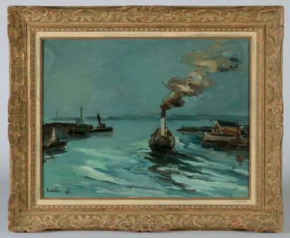null Fernand HERBO (1905 - 1995).

Le départ du port.

Huile sur toile signée en...