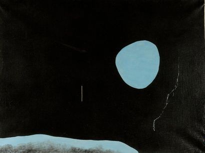 null Pic ADRIAN (1910 - 2008).

Abstraction en noir et bleu.

Huile sur toile signée...