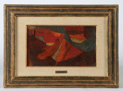 null FOUQUET (XXe siècle).

Composition abstraite en rouge. 

Toile marouflée sur...