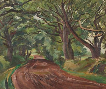 null Maurice-Georges PONCELET (1897 - 1978).

Chemin forestier.

Huile sur toile...