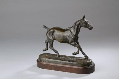 null D'après Gaston D'ILLIERS (1876 - 1932).


"Dolly".


Bronze à patine brune,...
