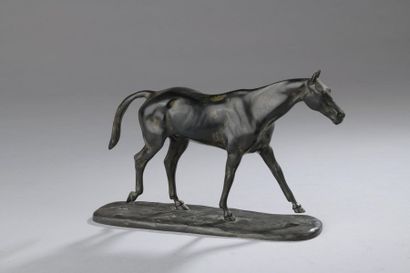 null D'après Gaston D'ILLIERS (1876 - 1932).


Cheval au pas, Aarem - Rsa.


Bronze...