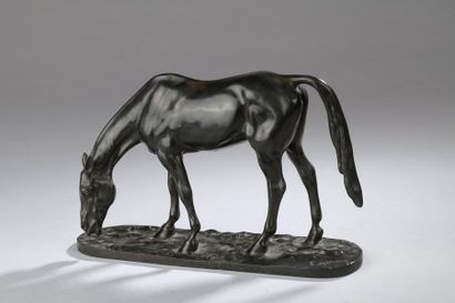 null D'après Gaston D'ILLIERS (1876-1932).


Cheval la tête basse, Aarem - Rsa.


Bronze...