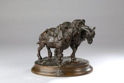 null Emmanuel FREMIET (1824 - 1910).


Chevaux de halage.


Bronze à patine brune...