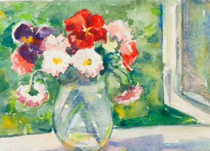 null Porfiri KRYLOV (Russie, 1902 - 1990).



Vase de fleurs sur le rebord d'une...