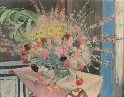 null Jacqueline MARVAL (1866 - 1932).

Vase fleuri sur une table.

Huile sur toile...