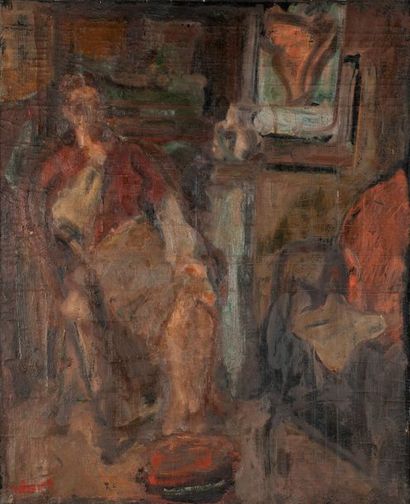 null Lazare VOLOVICK (1902 - 1977).

Femme assise dans un intérieur. 

Huile sur...