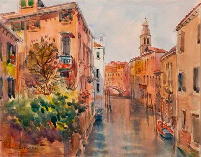 null Jean LEYSSENNE (1921 - 2009).

Paysages et vues de Paris et Venise.

Neuf aquarelles...