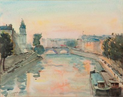 null Jean LEYSSENNE (1921 - 2009).

Paysages et vues de Paris et Venise.

Neuf aquarelles...