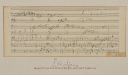 null Richard STRAUSS (1864-1949).
Manuscrit musical autographe ; 1 page oblong petit...
