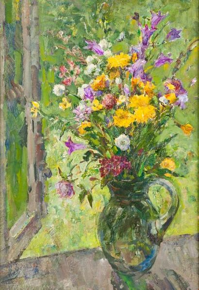 null Porfiri KRYLOV (Russie, 1902 - 1990), peintre russe, membre des Koukryniksy.
Bouquet...