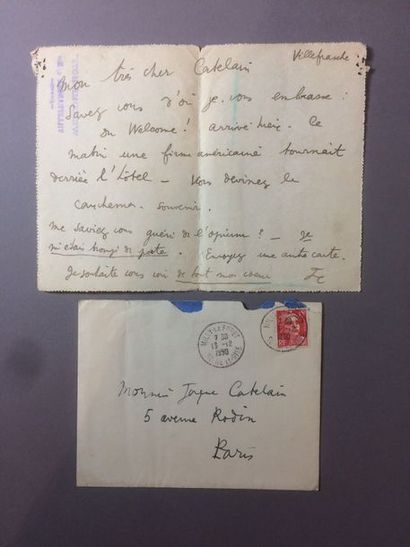 null Jean COCTEAU (1889-1963) poète. Cinq lettres autographes signées, dont une avec...