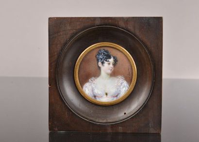 null Lawrence SULLY (1769-1804).
Portrait d’une jeune femme la tête tournée vers...