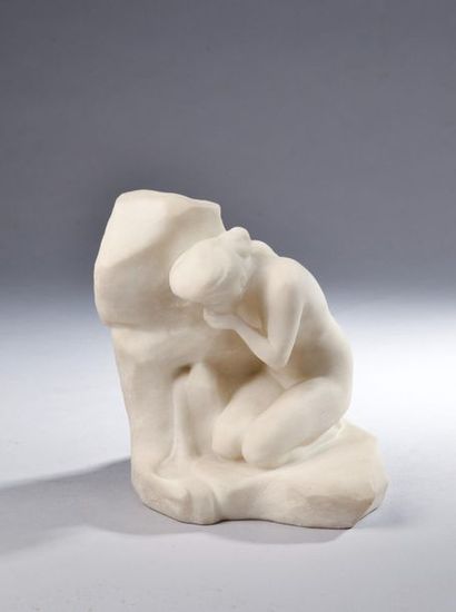 null Achille-Emile JACOPIN (1874-1958).
Jeune femme nue s'abreuvant à une source.
Sculpture...