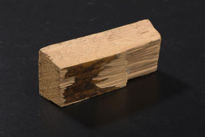 null Morceau de bois, avec étiquette collée, manuscrite à l’encre « Fragment du cercueil...