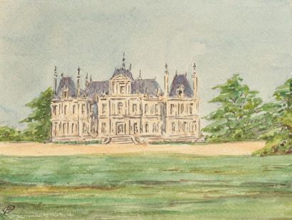 null École Française du XIXe siècle.
Château et chapelle du château de Franconville.
Deux...
