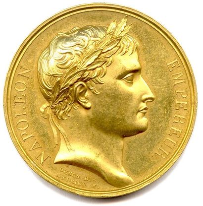 null Médaille en or 1804.
Légende : NAPOLEON EMPEREUR. Tête laurée de l’empereur....