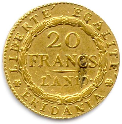 null 20 Francs or MARENGO an 10 Turin. 
GAULE SUBALPINE.
Poids : 6,43 g
Coup au revers....