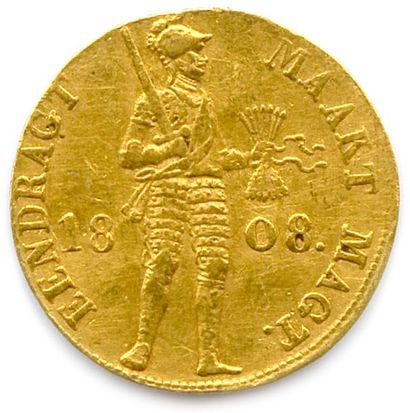 null Ducat d’or au chevalier 1808 Utrecht. 
LOUIS NAPOLÉON Roi de Hollande (1806-1810).
Poids...