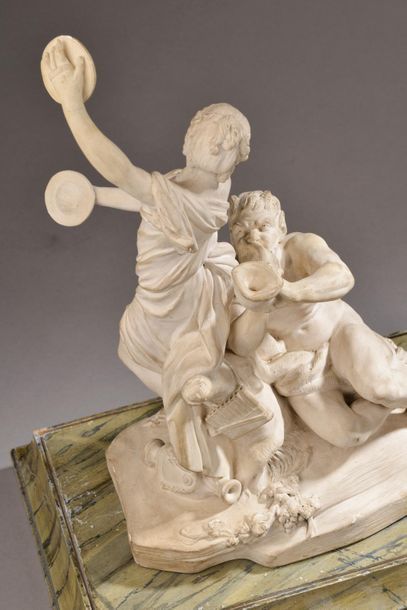 null D'après Félix LECOMTE (1737-1817).
La Bacchante aux cymbales.
Groupe en terre...