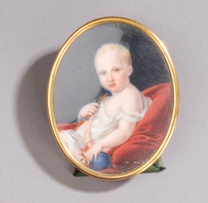 null D'après Baron François GÉRARD (1770-1837).
Portrait du roi de Rome.
Miniature...