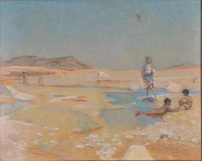 null Attribué à Armand POINT (1860-1932).
Bou Saâda.
Pastel sur toile (déchirure).
Haut....