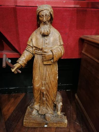 null Dans le goût du XVIe siècle.
Saint Antoine tenant un tau.
Sculpture en bois...