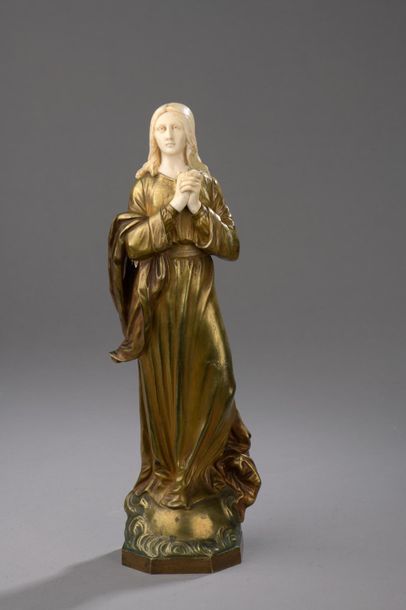 null D'après Dominique ALONZO (actif vers 1910-1930).
Assomption de la Vierge.
Sculpture...