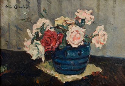 null Carlo CHERUBINI (1897-1978).
Roses dans un vase.
Huile sur toile signée en haut...