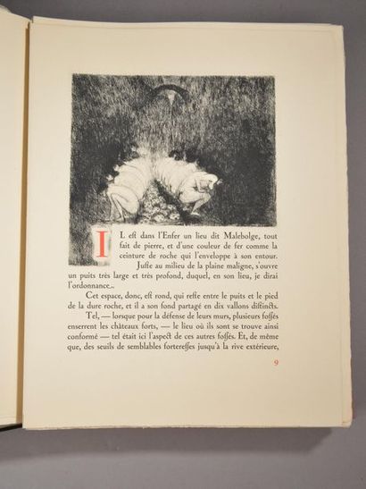 null ALIGHERI Dante, L'enfer, Paris, Éditions Jean Porson, 1950. Grand in-4, deux...