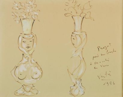null Marcel VERTÈS (1895-1961).

Projet pour un vase en buste.

Signé, titré et daté...