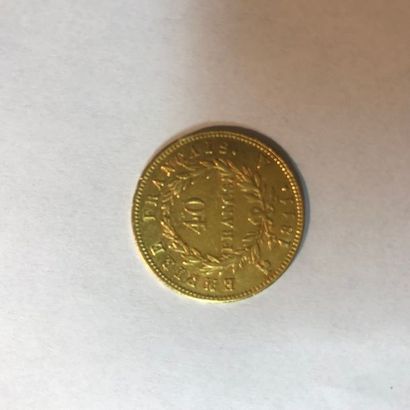 null Pièce de 40 francs or Napoléon tête laurée, 1811.
Poids : 12,8 g
Pièce conservée...