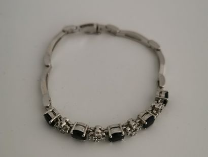 Bracelet or gris 750/1000e articulé, 14,1...